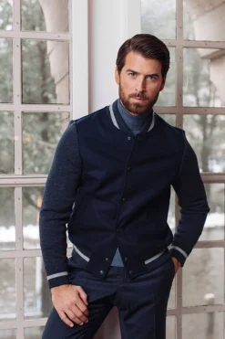 OGÉR Italian Knitwear Baseball Jacket Best Sale
