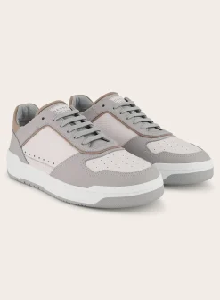 Brunello Cucinelli Basket Sneakers Van Leer Grijs Flash Sale