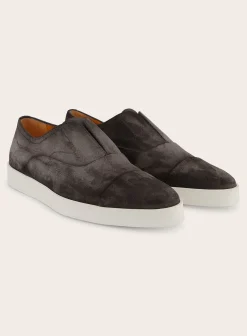 Santoni Clean Icon Instappers Van Suede D.Bruin Flash Sale