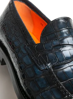 Santoni Croco Lederen Carlos Penny Loafers Hot