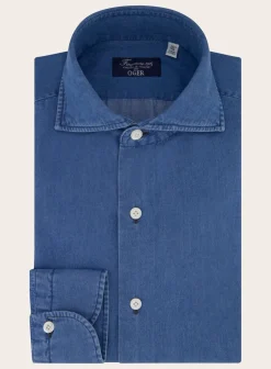 Finamore Denim Shirt Van Katoen Jeans Blauw Hot