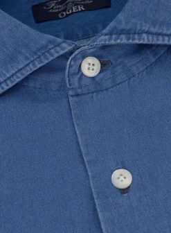 Finamore Denim Shirt Van Katoen Jeans Blauw Hot