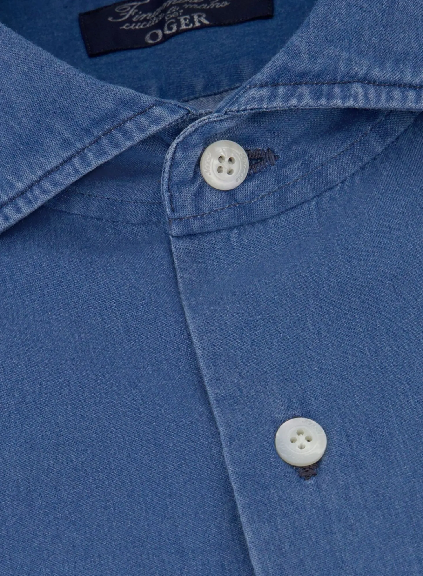 Finamore Denim Shirt Van Katoen Jeans Blauw Hot