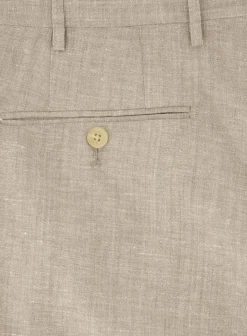 Corneliani Driedelig Pak Van Wol En Linnen Beige Cheap