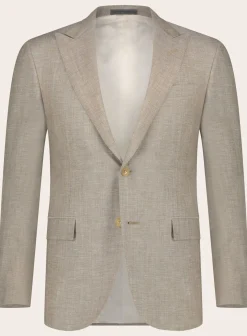 Corneliani Driedelig Pak Van Wol En Linnen Beige Cheap