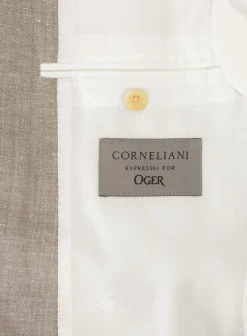 Corneliani Driedelig Pak Van Wol En Linnen Beige Cheap