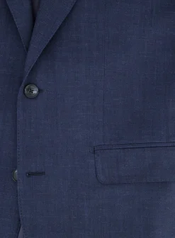 OGÉR Driedelig Pak Van Wol, Zijde En Linnen Blue Navy Cheap