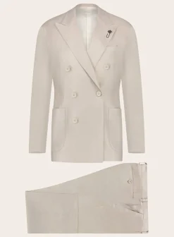 Lardini Dubble Breasted Pak Van Linnen Beige Sale