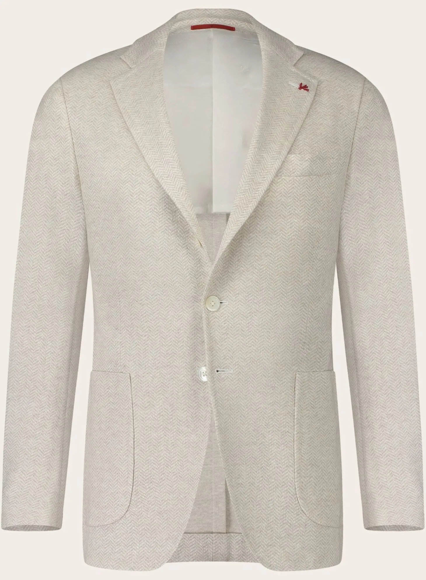 Isaia Gemeleerd Jasje Van Linnen En Katoen Beige Clearance