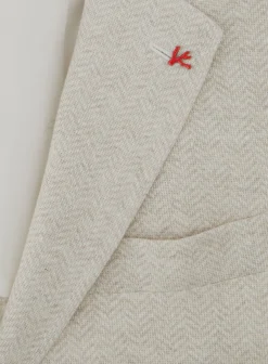 Isaia Gemeleerd Jasje Van Linnen En Katoen Beige Clearance