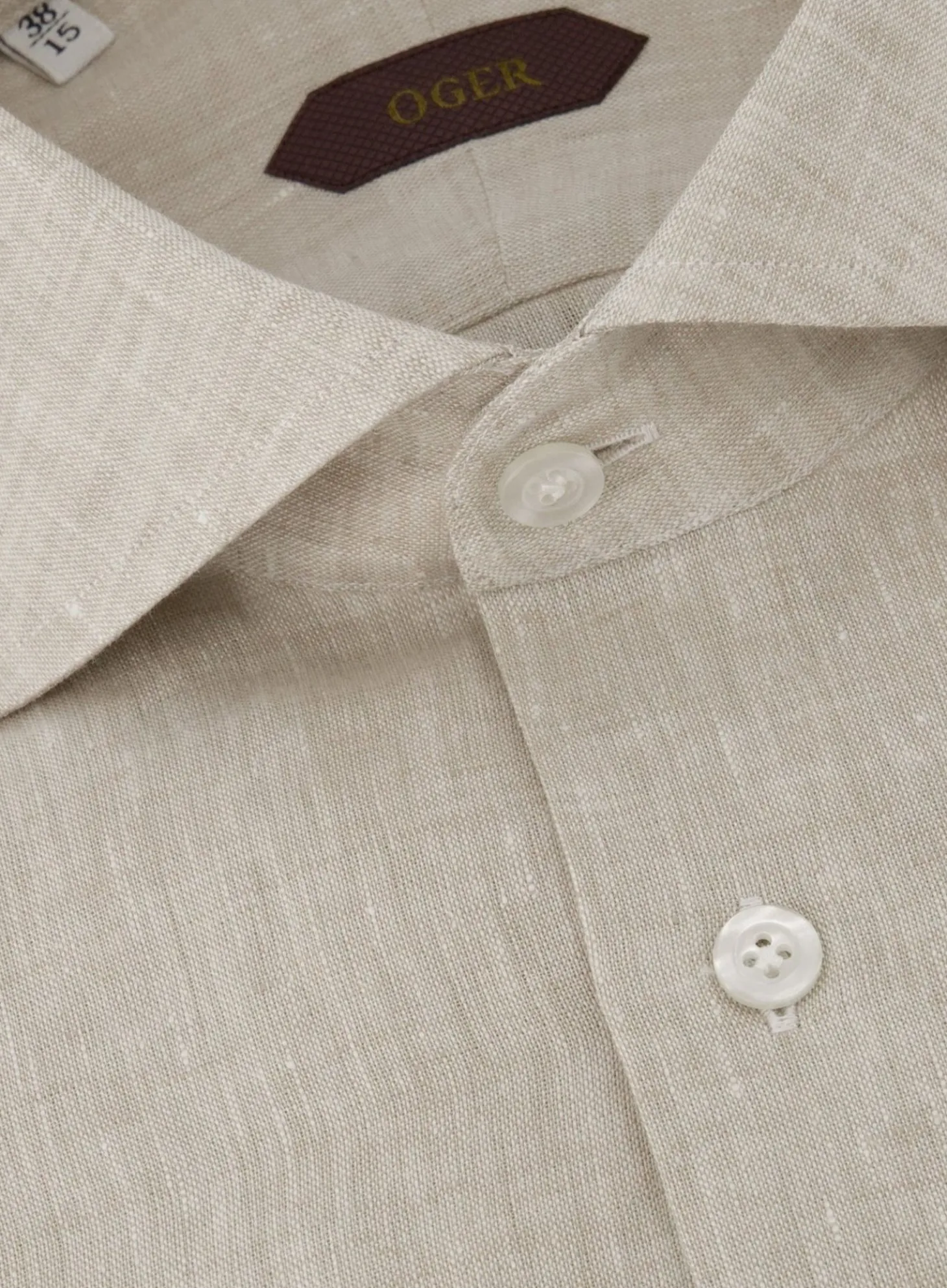 OGÉR Gemeleerd Shirt Van Linnen Beige Online