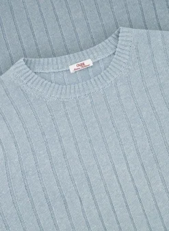 OGÉR Italian Knitwear Geribd T-Shirt Van Linnen En Katoen New