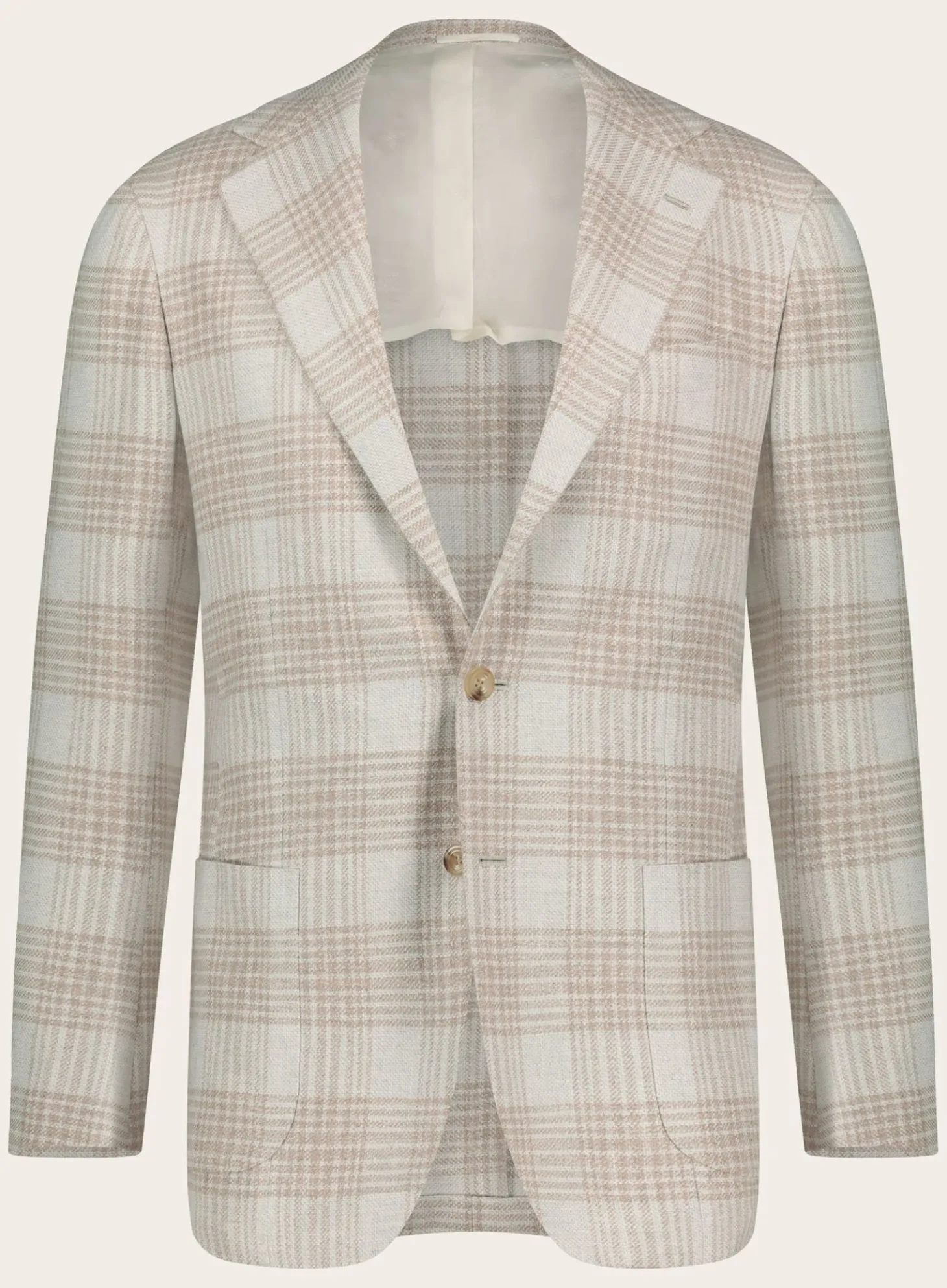 Kiton Geruit Jasje Van Cashmere En Wol Beige Clearance
