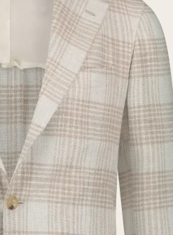 Kiton Geruit Jasje Van Cashmere En Wol Beige Clearance