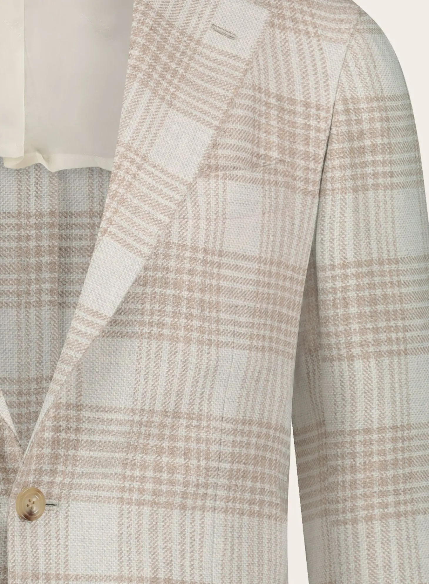 Kiton Geruit Jasje Van Cashmere En Wol Beige Clearance