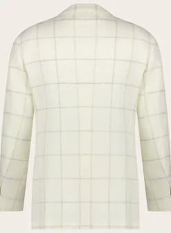 Corneliani Geruit Jasje Van Wol Room-Wit Outlet