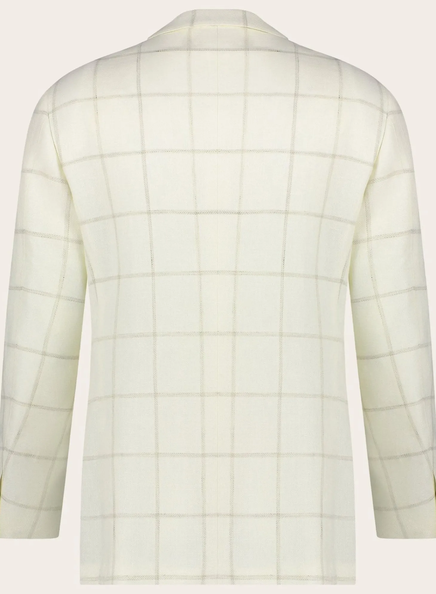 Corneliani Geruit Jasje Van Wol Room-Wit Outlet