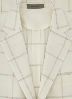 Corneliani Geruit Jasje Van Wol Room-Wit Outlet