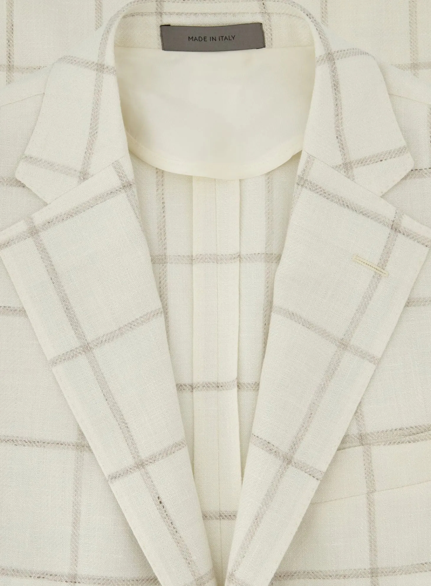 Corneliani Geruit Jasje Van Wol Room-Wit Outlet