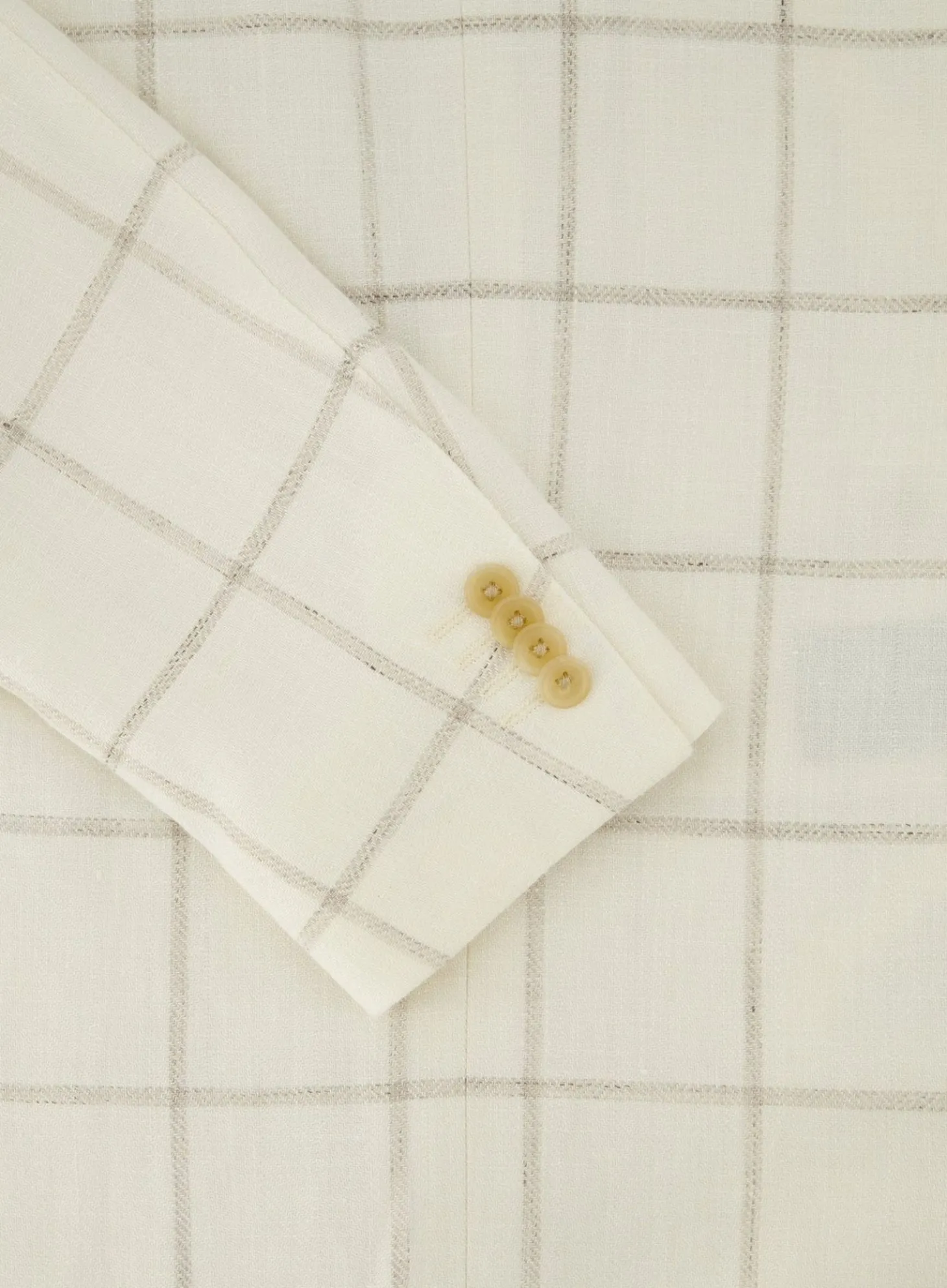 Corneliani Geruit Jasje Van Wol Room-Wit Outlet