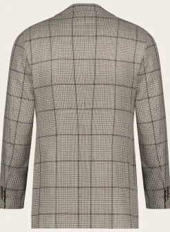 OGÉR Geruit Jasje Van Wol En Zijde Beige-Bruin Cheap