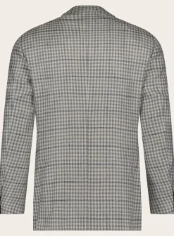 Corneliani Geruit Jasje Van Wol En Zijde Beige Flash Sale