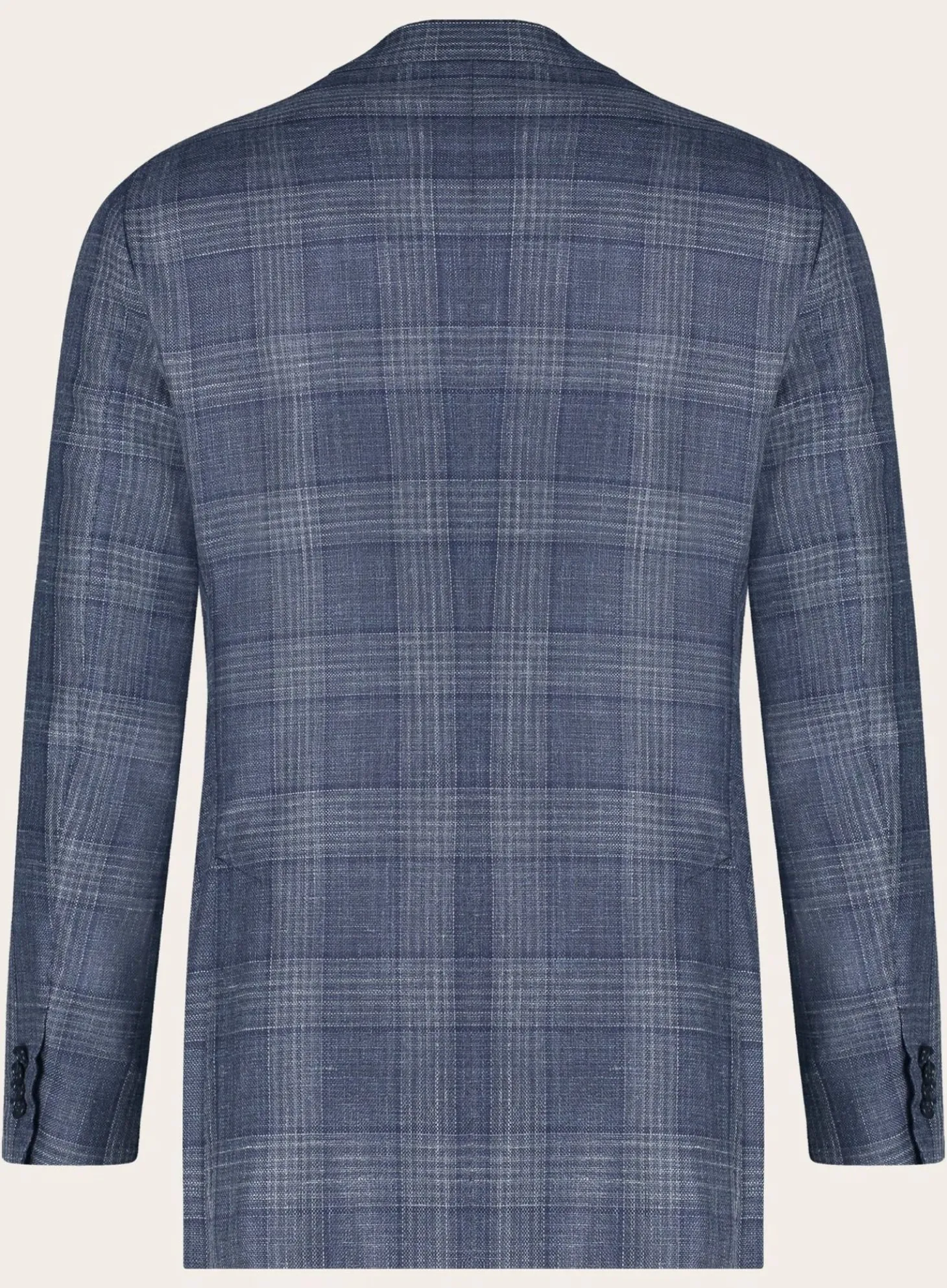 OGÉR Geruit Jasje Van Wol En Zijde Blue Navy Shop