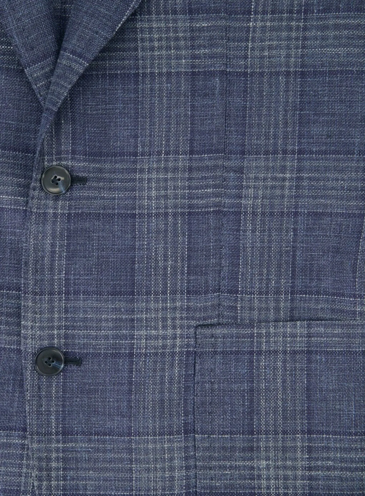 OGÉR Geruit Jasje Van Wol En Zijde Blue Navy Shop