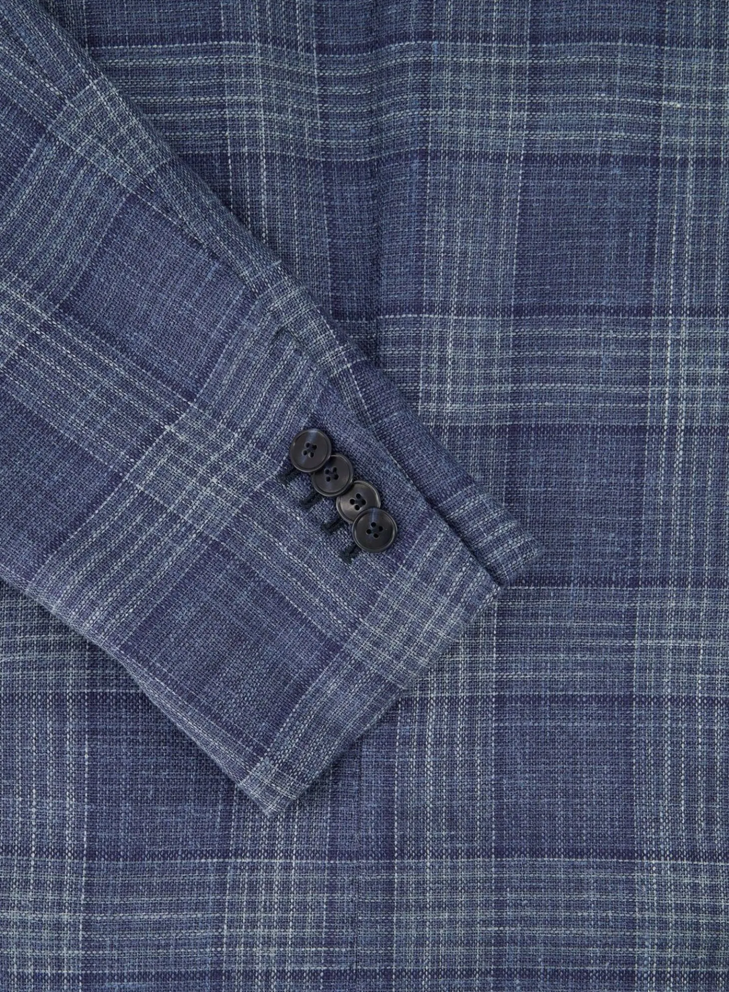 OGÉR Geruit Jasje Van Wol En Zijde Blue Navy Shop