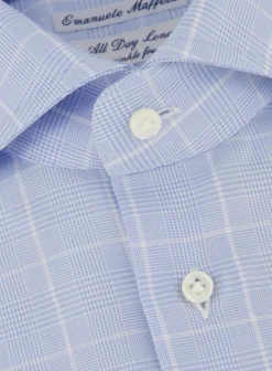 Emanuele Maffeis Geruit Kreukvrij Shirt Van Katoen L.Blauw Best Sale