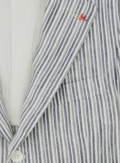 Isaia Gestreept Jasje Van Linnen Multicolor Discount