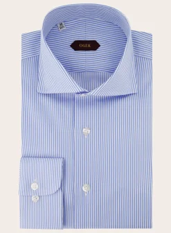 OGÉR Gestreept Shirt Van Katoen Blauw Clearance