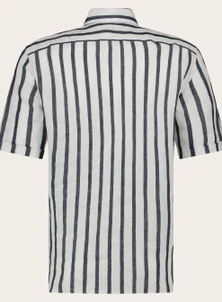 Isaia Gestreepte Polo Van Linnen Wit Store