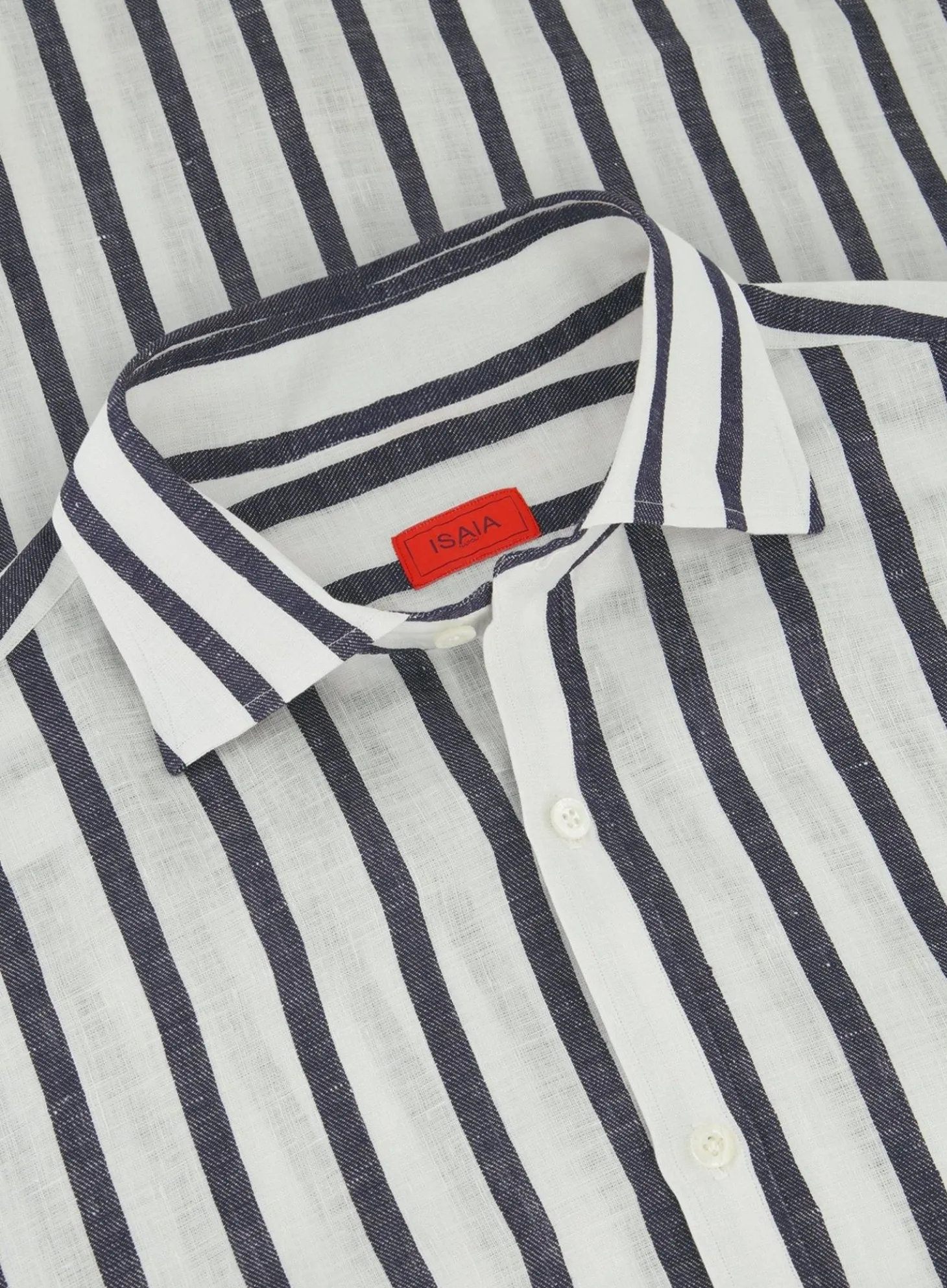 Isaia Gestreepte Polo Van Linnen Wit Store