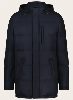 Mandelli Gevoerde Winterjas Met Capuchon Blue Navy Shop