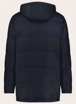 Mandelli Gevoerde Winterjas Met Capuchon Blue Navy Shop