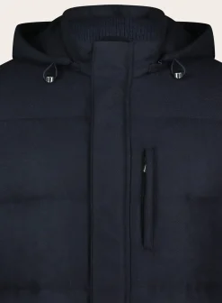 Mandelli Gevoerde Winterjas Met Capuchon Blue Navy Shop