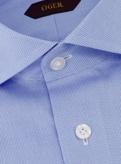 OGÉR Gingham Shirt Van Katoen Blauw Clearance