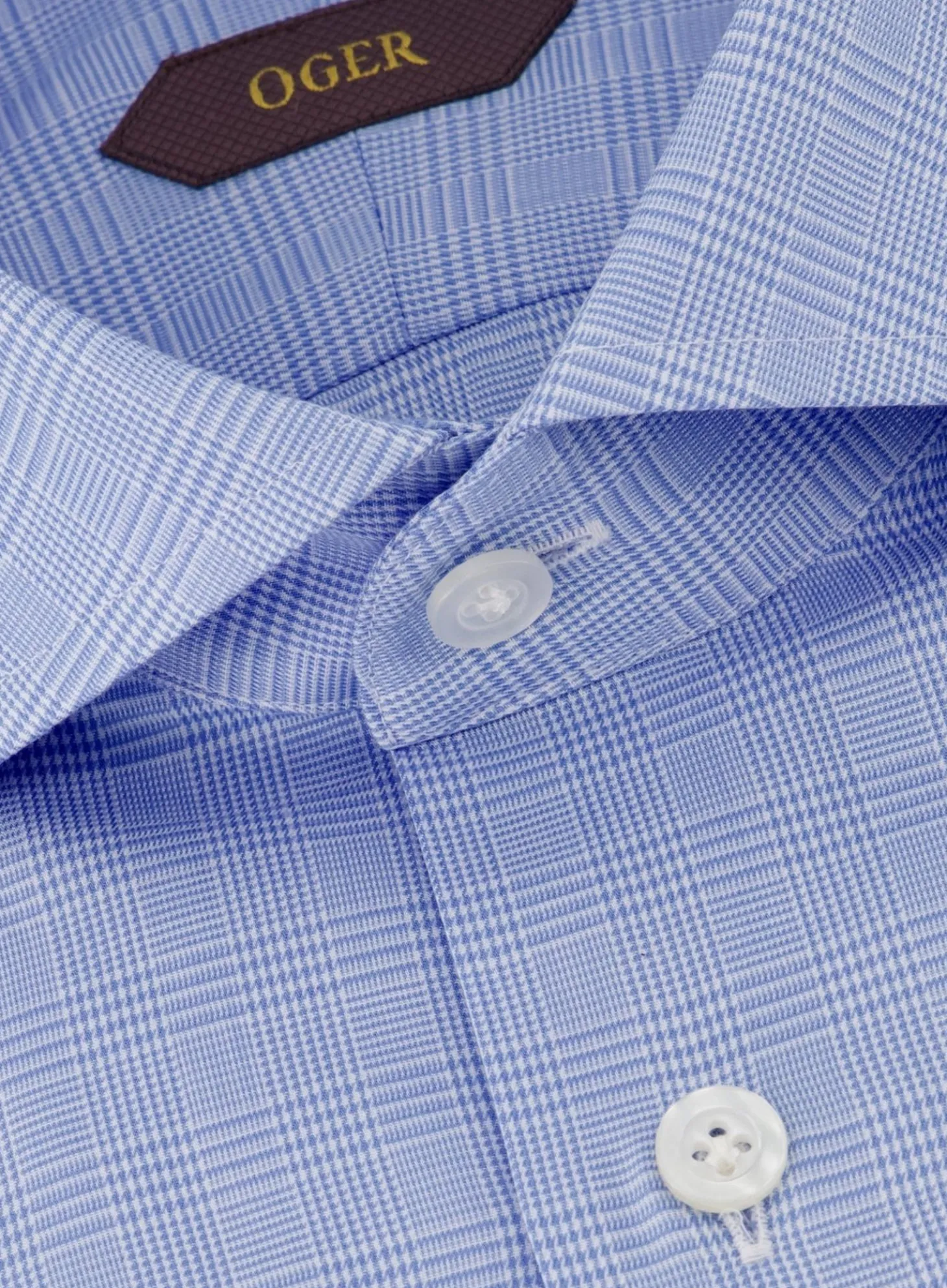 OGÉR Glencheck Shirt Van Katoen Blauw Clearance