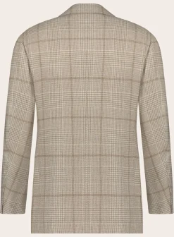Cesare Attolini Handgemaakt Glencheck Jasje Van Cashmere Beige Discount