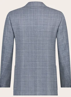 Cesare Attolini Handgemaakt Glencheck Jasje Van Wol L.Blauw Shop