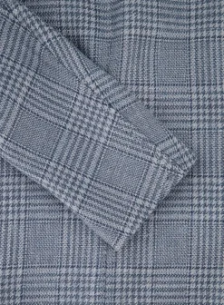 Cesare Attolini Handgemaakt Glencheck Jasje Van Wol L.Blauw Shop