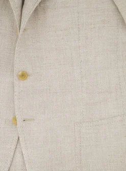 Cesare Attolini Handgemaakt Jasje Van Linnen, Zijde En Katoen Beige Cheap