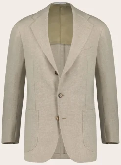 Orazio Luciano Handgemaakt Jasje Van Wol En Cashmere Beige Store