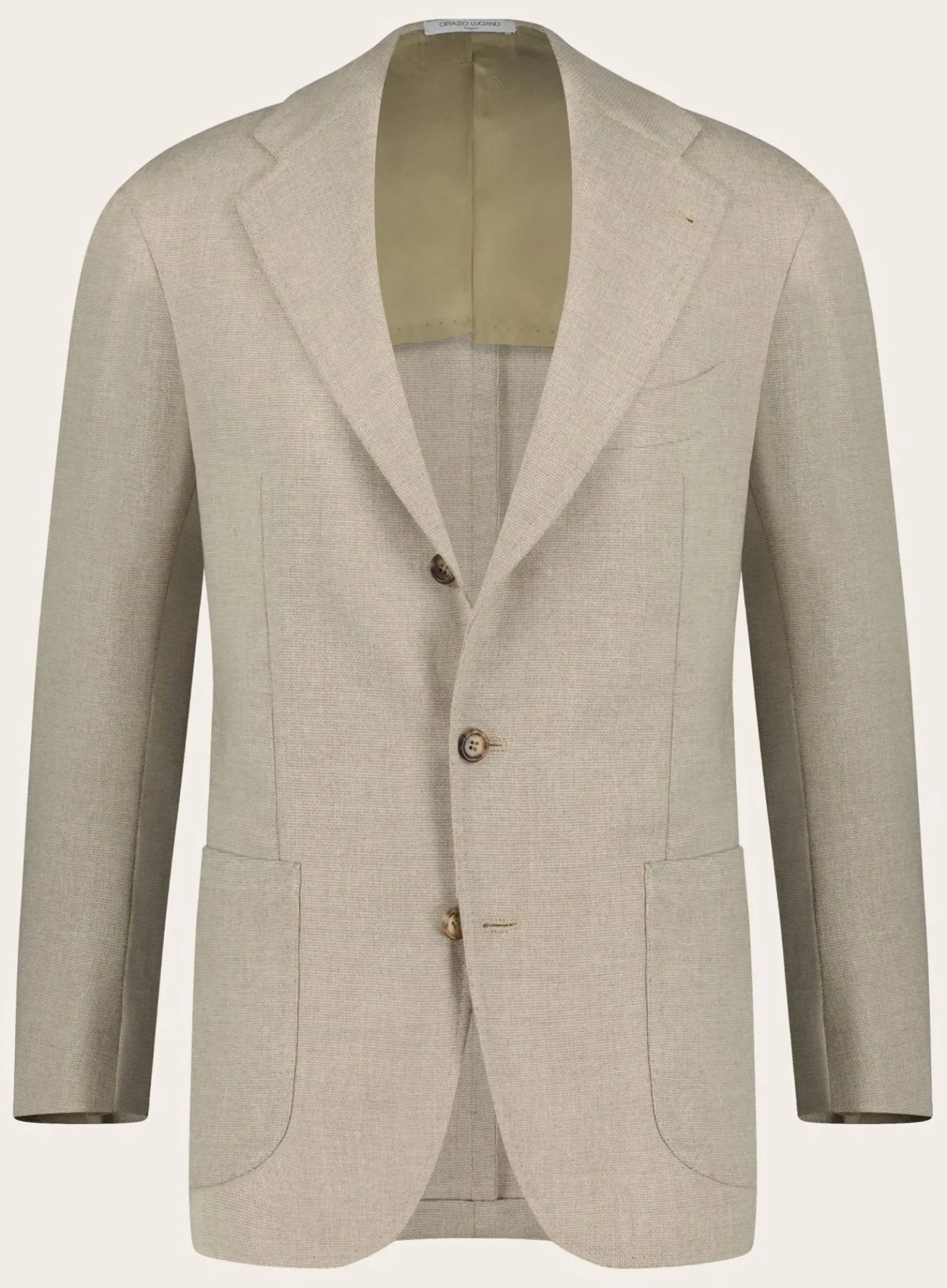 Orazio Luciano Handgemaakt Jasje Van Wol En Cashmere Beige Store