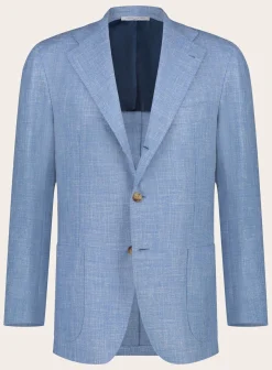 Orazio Luciano Handgemaakt Jasje Van Wol En Linnen L.Blauw Shop