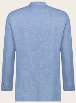 Orazio Luciano Handgemaakt Jasje Van Wol En Linnen L.Blauw Shop