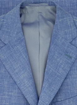 Cesare Attolini Handgemaakt Pak Van Wol En Linnen L.Blauw Flash Sale