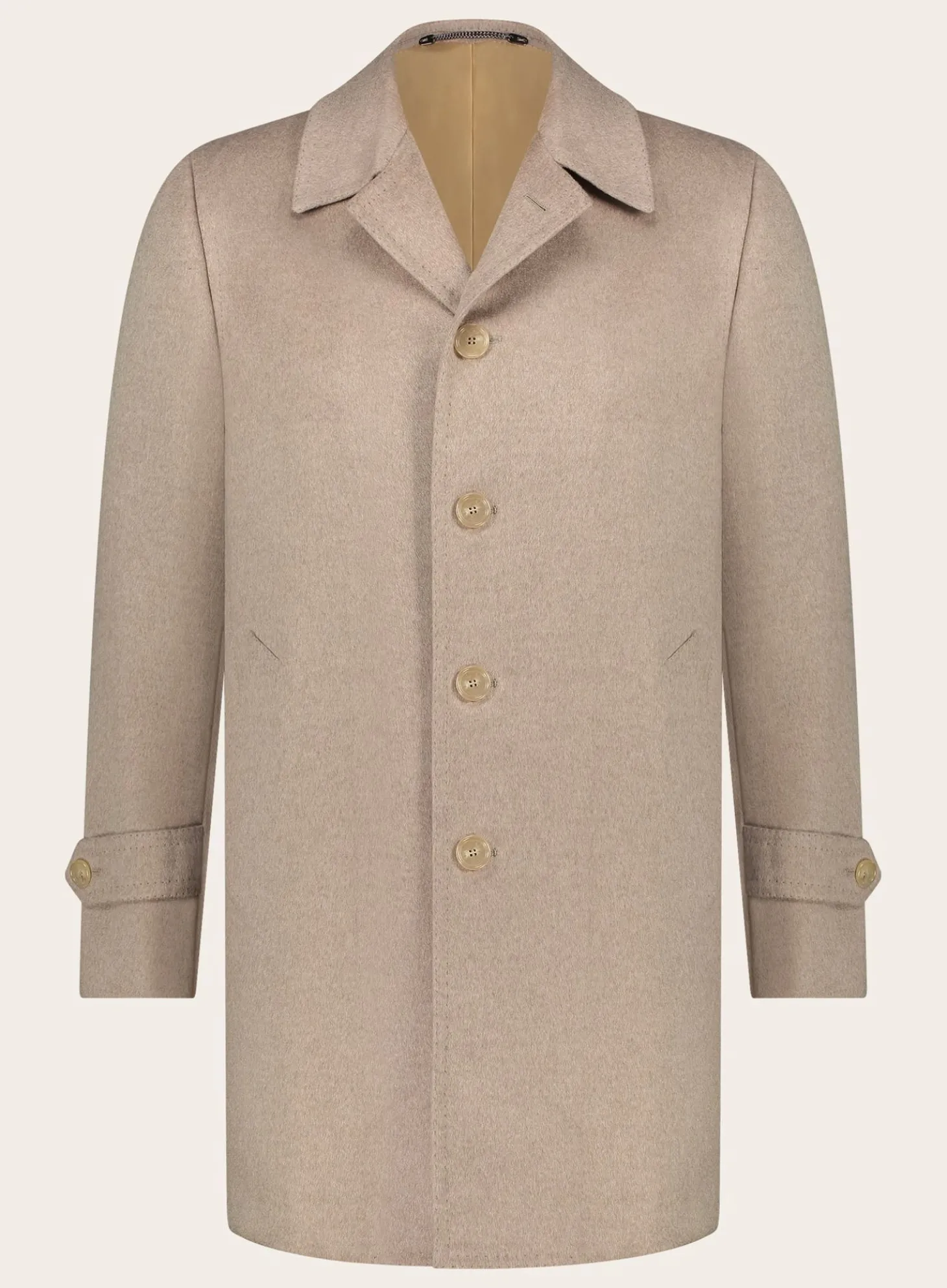 Cesare Attolini Handgemaakte Cashmere Mantel Taupe Best