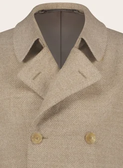 Cesare Attolini Handgemaakte Mantel Van Wol Beige Best